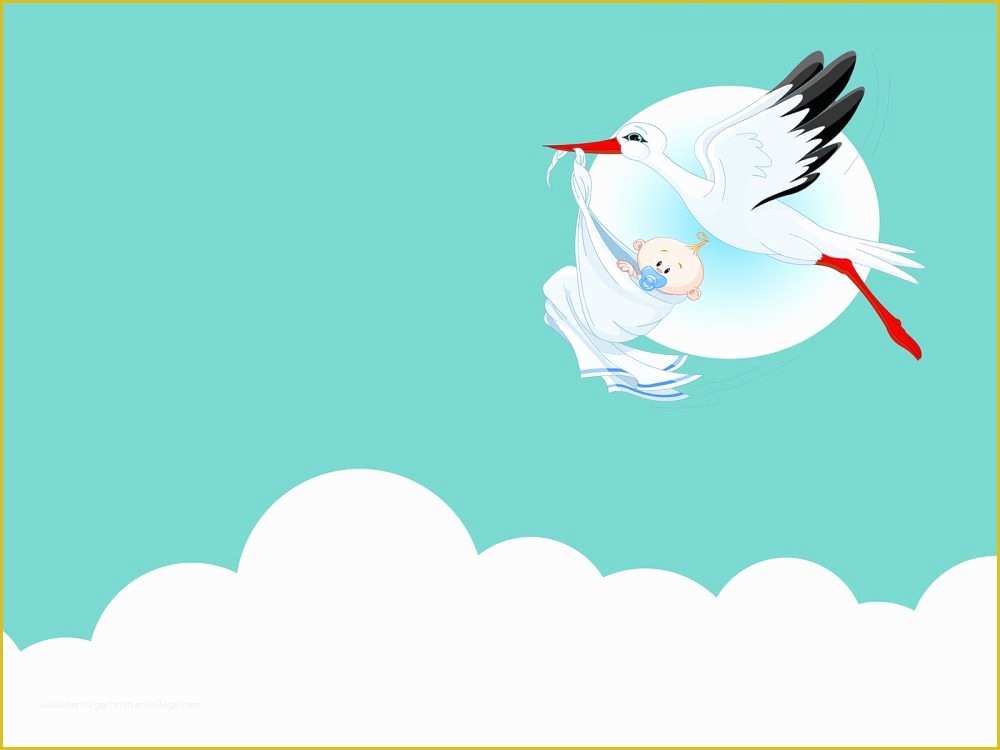 Free Baby Powerpoint Templates Backgrounds Of Cute Baby with Stork Backgrounds
