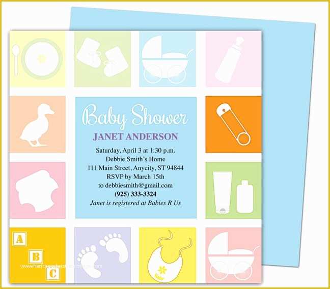 Free Baby Shower Invitation Templates for Word Of Baby Shower Invitations Template Blocks Shower