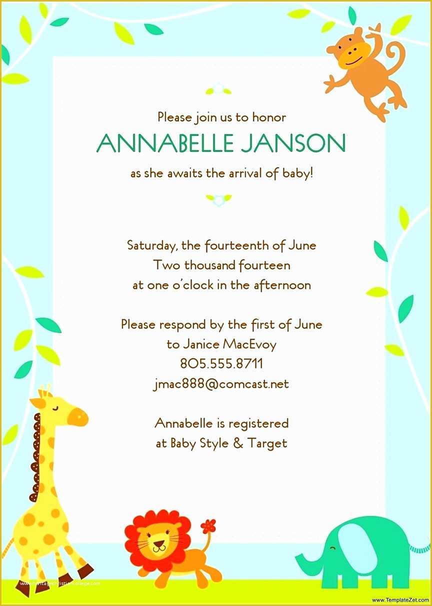 Free Baby Shower Invitation Templates for Word Of Baby Shower Template Word Mughals