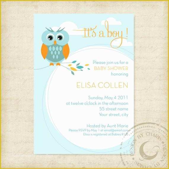 Free Baby Shower Invitation Templates for Word Of Items Similar to Baby Shower Invitation Template Owl theme