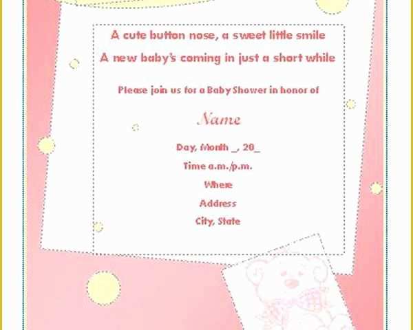 Free Baby Shower Invitation Templates Microsoft Word Of Baby Shower Invitation Templates Microsoft Word Templates