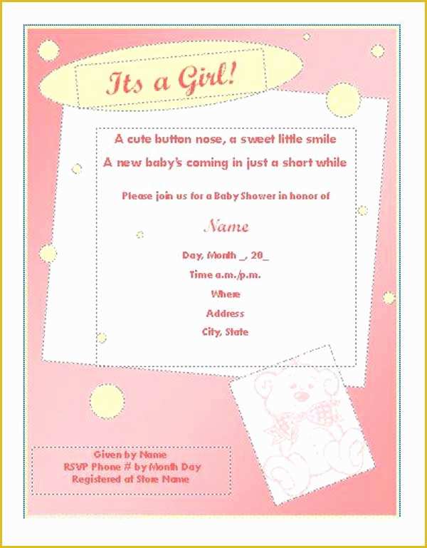 Free Baby Shower Invitation Templates Microsoft Word Of Baby Shower Invitation Templates Microsoft Word Templates