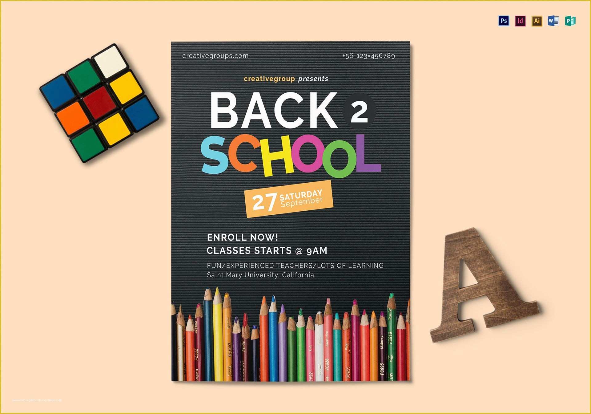 Free Back to School Flyer Template Of Back to School Flyer Design Template In Psd Word