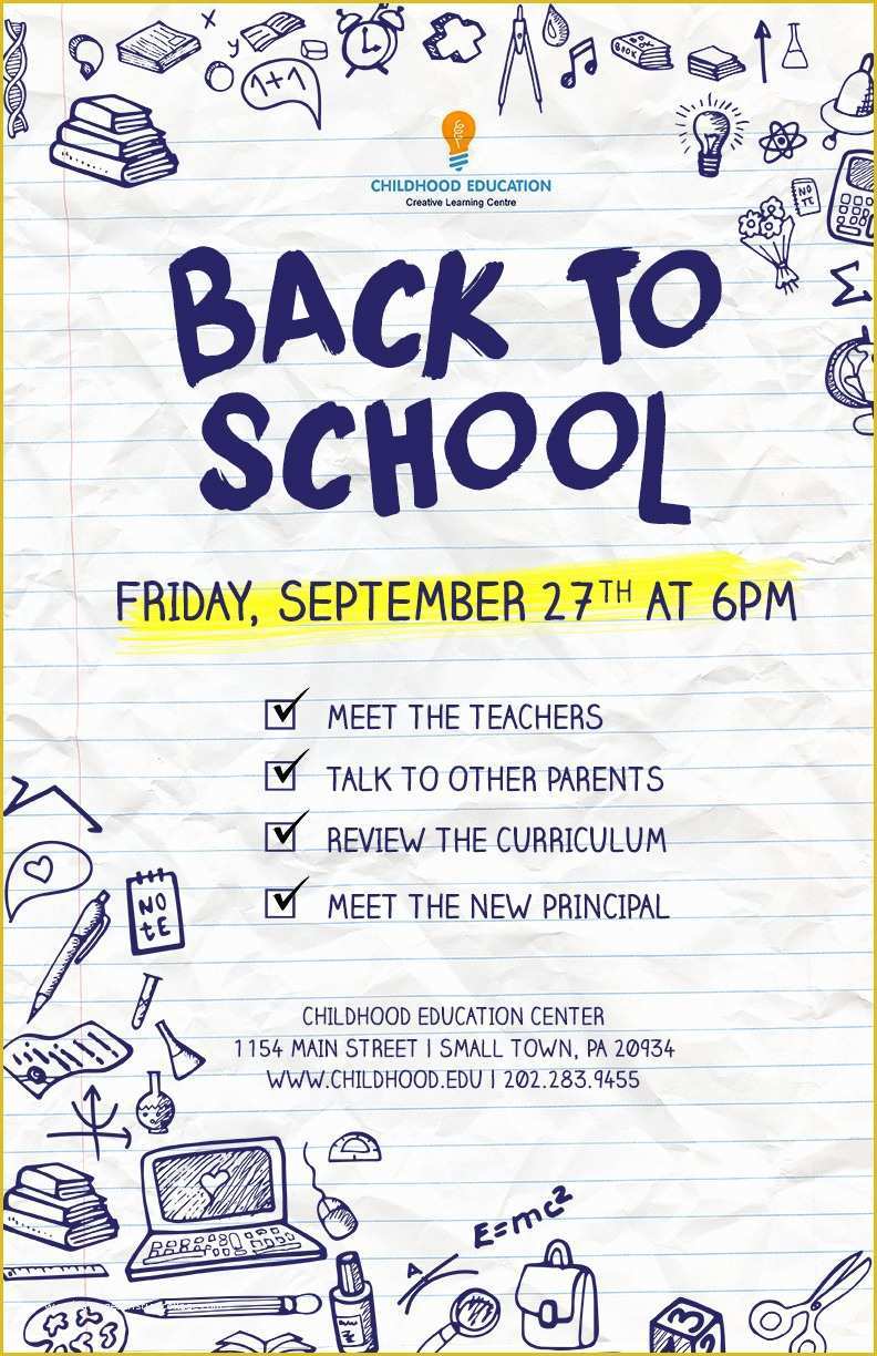 Free Back to School Flyer Template Of Back to School Flyer Psd Docx