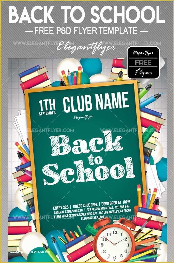 Free Back to School Flyer Template Of Back to School – Free Flyer Psd Template