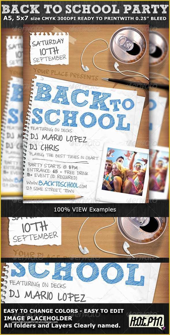Free Back to School Flyer Template Of Back to School Party Flyer Template by Hotpin