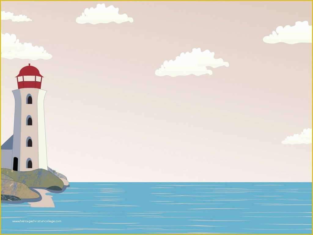 Free Background Templates Of Lighthouse On Sea Powerpoint Templates Blue Brown