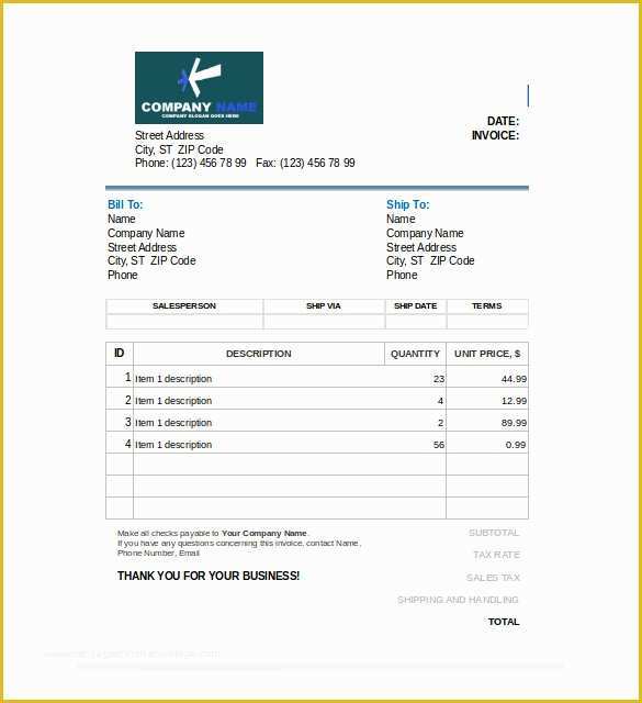 Free Bakery Invoice Template Word Of Bakery Invoice Example Template