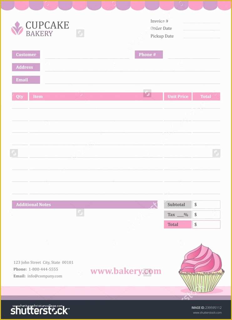 Free Bakery Invoice Template Word Of Bakery Invoice Template