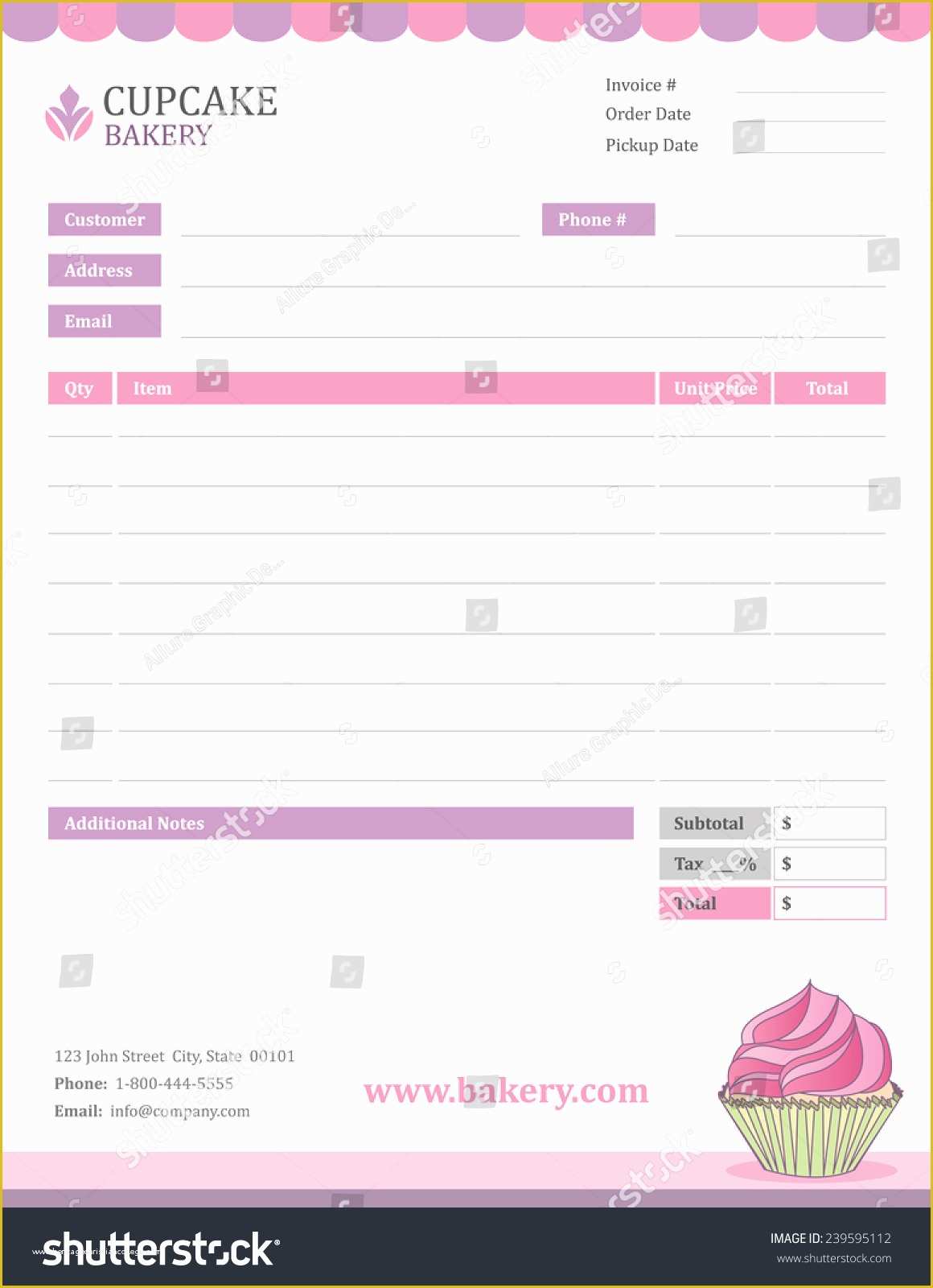 Free Bakery Invoice Template Word Of Example Bakery Invoice