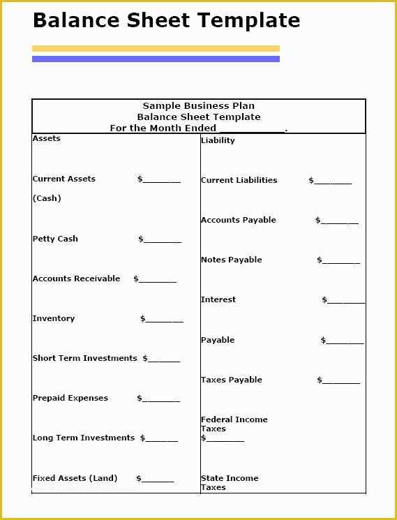 Free Balance Sheet Template for Small Business Of Balance Sheet Template