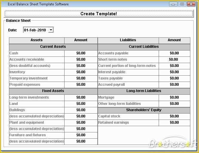 Free Balance Sheet Template for Small Business Of Free Downloadable Excel Balance Sheets