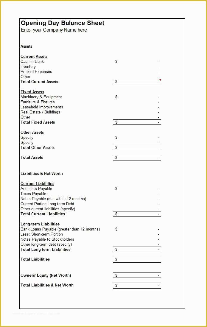 Free Balance Sheet Template Of 38 Free Balance Sheet Templates & Examples Template Lab