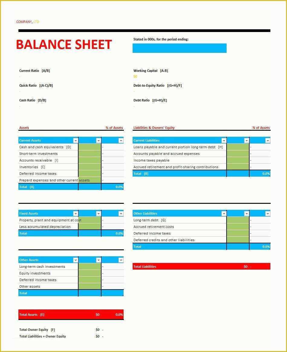 Free Balance Sheet Template Of 38 Free Balance Sheet Templates & Examples Template Lab