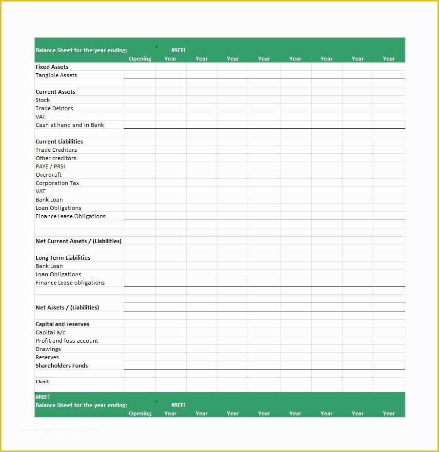 Free Balance Sheet Template Of 41 Free Balance Sheet Templates & Examples Free Template
