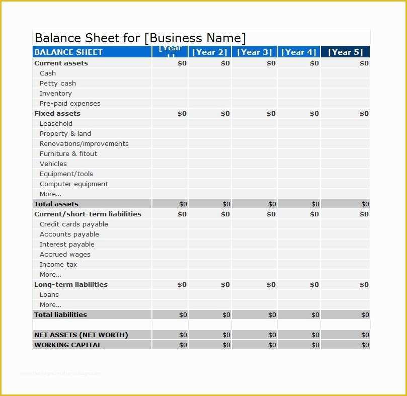 Free Balance Sheet Template Of 41 Free Balance Sheet Templates &amp; Examples Free Template