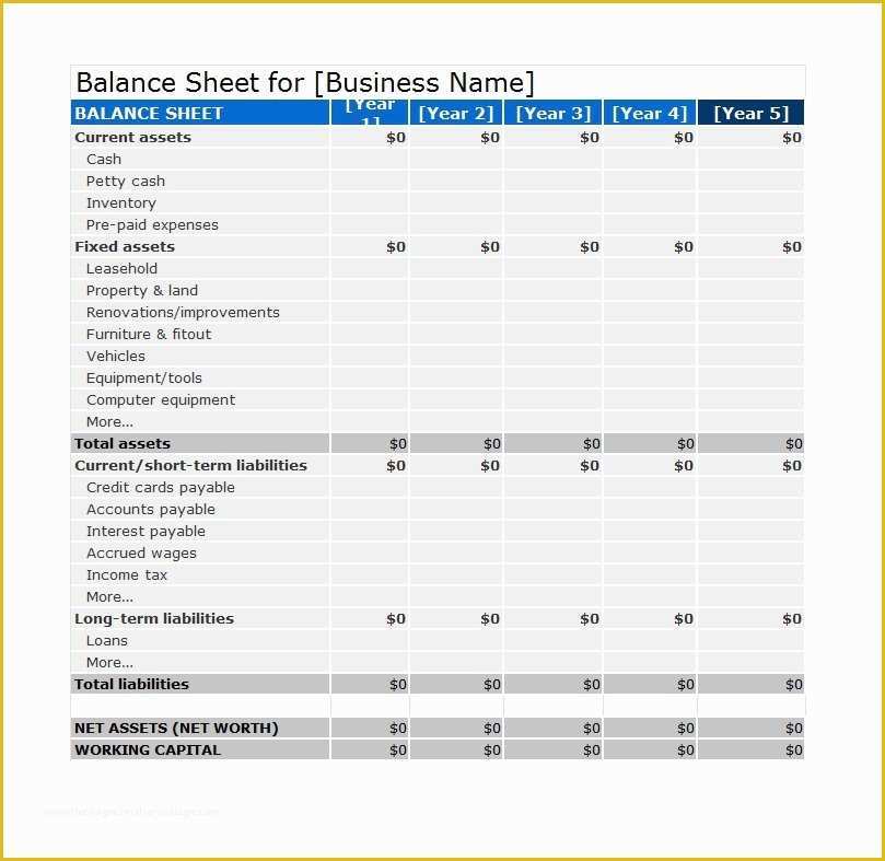 Free Balance Sheet Template Of 41 Free Balance Sheet Templates & Examples Free Template