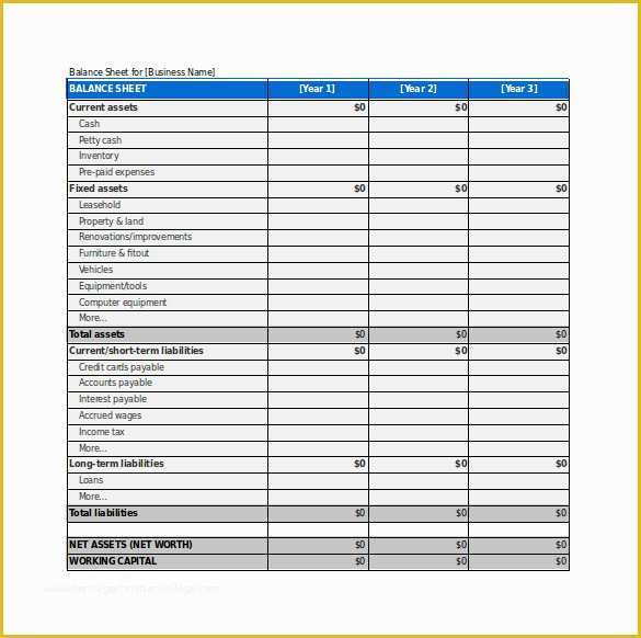 Free Balance Sheet Template Of Balance Sheet Templates 18 Free Word Excel Pdf