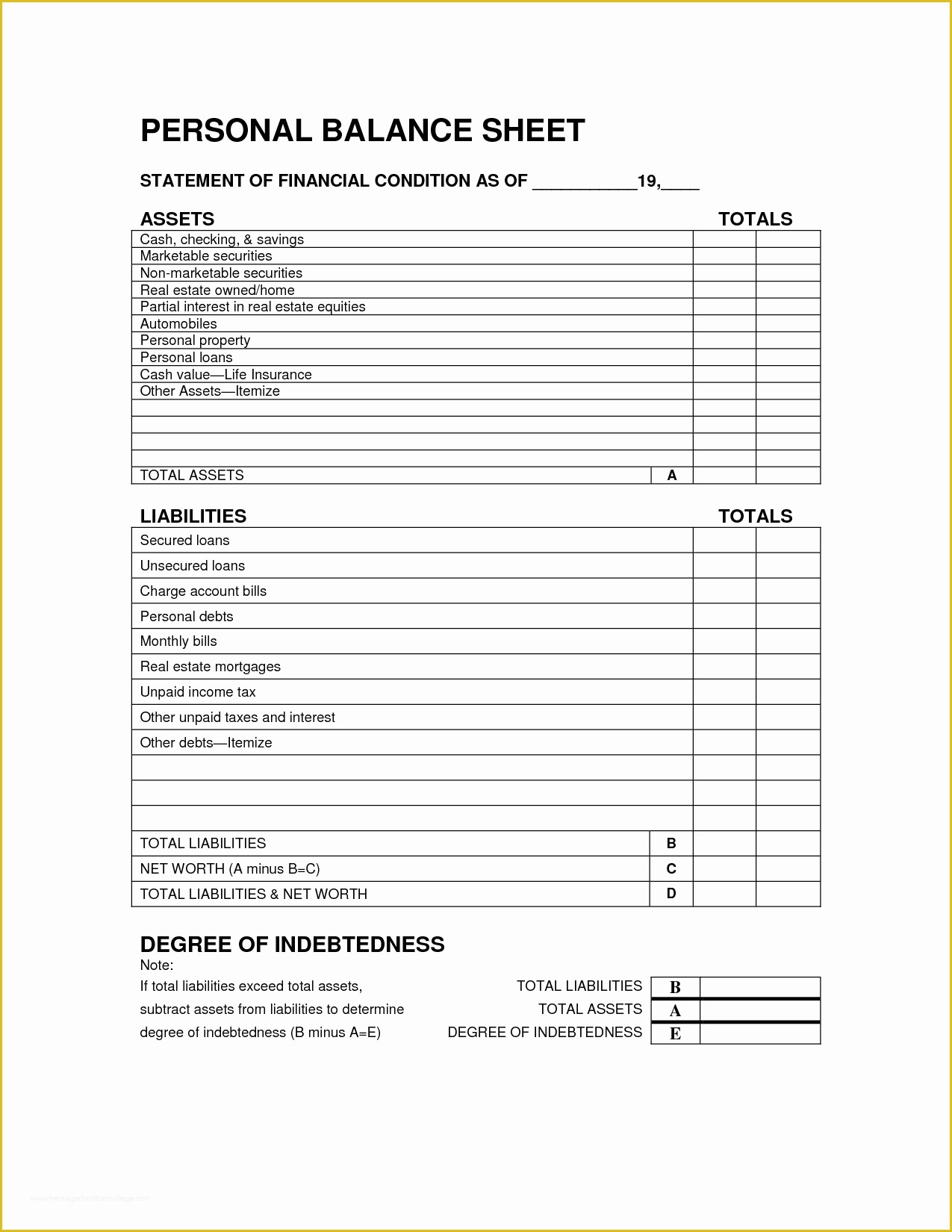 Free Balance Sheet Template Of Print Template Category Page 1 Dahkai