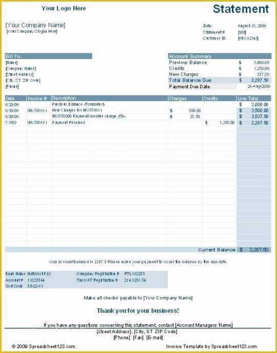 Free Bank Statement Template Excel Of Account Payable Statement Template Templates Resume