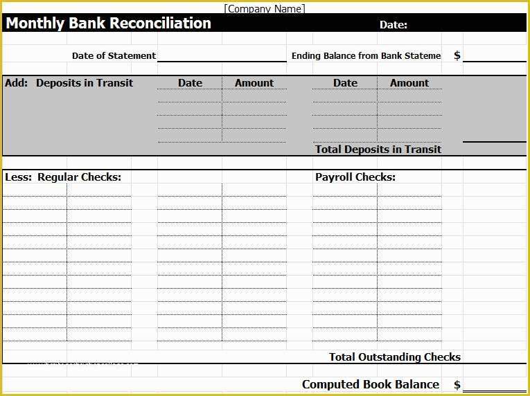 Free Bank Statement Template Excel Of Bank Reconciliation Template In Excel