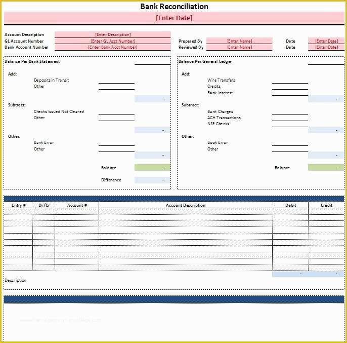 Free Bank Statement Template Excel Of Free Excel Bank Reconciliation Template Download