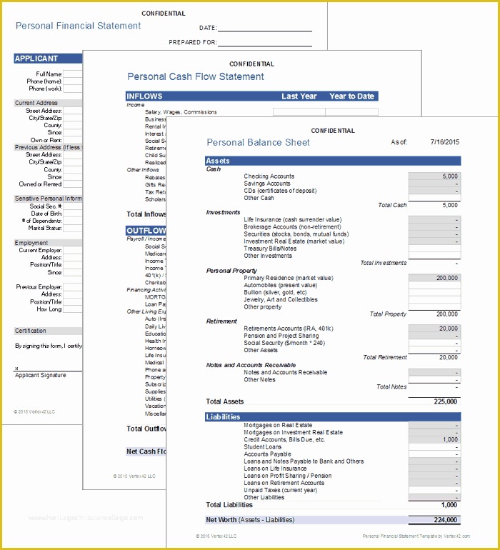 Free Bank Statement Template Excel Of Personal Financial Statement for Excel