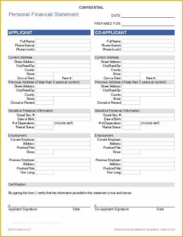 Free Bank Statement Template Excel Of Personal Financial Statement for Excel