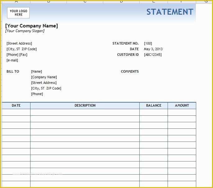 Free Bank Statement Template Excel Of Sample Billing Statement Google Search