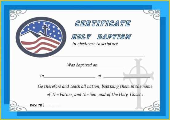 Free Baptism Certificate Template Word Of 30 Baptism Certificate Templates Free Samples Word