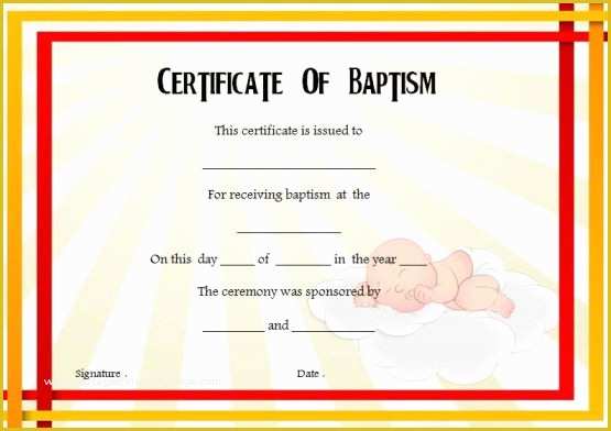 Free Baptism Certificate Template Word Of 30 Baptism Certificate Templates Free Samples Word