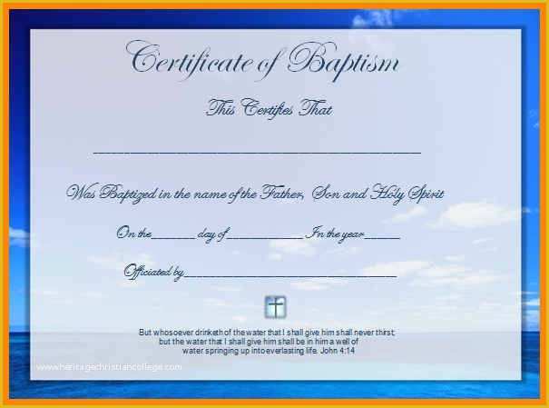 Free Baptism Certificate Template Word Of Baptismal Certificates Template Ptism Certificate