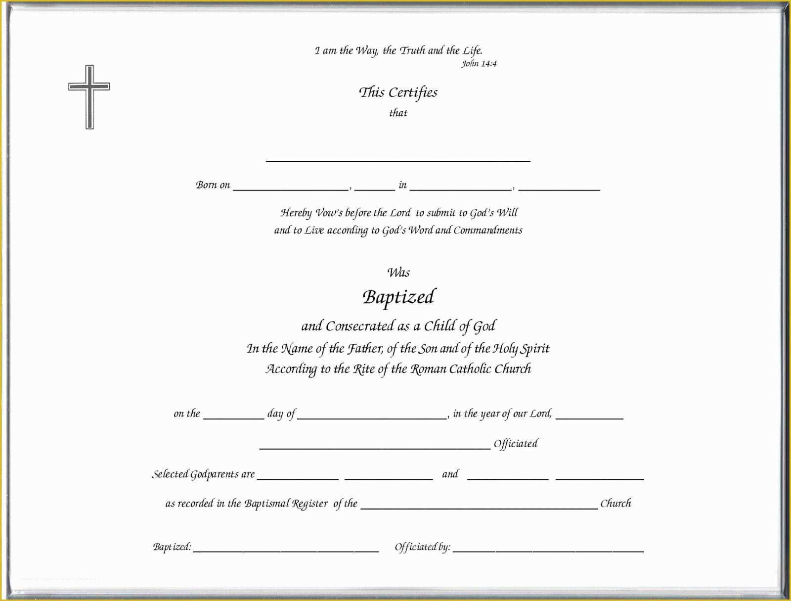 Free Baptism Certificate Template Word Of Sample Baptism Certificate Templates