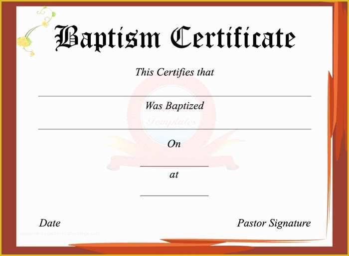 Free Baptism Certificate Template Word Of Word Certificate Template 49 Free Download Samples