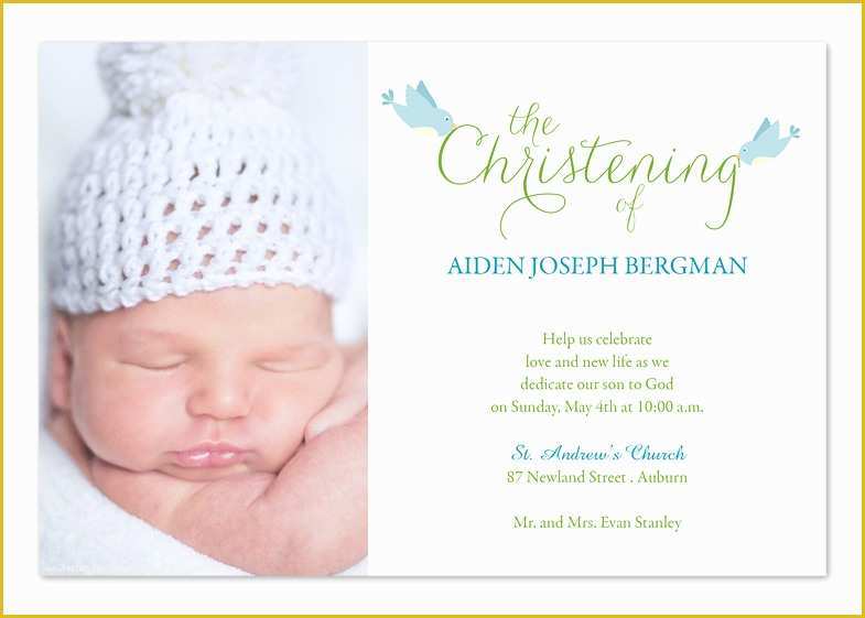 Free Baptism Invitation Templates Of Christening Birds Baptism Invitations by Invitation