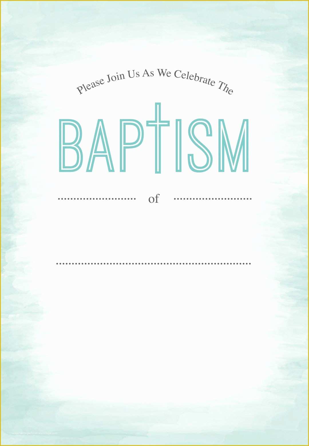 Free Baptism Invitation Templates Of Water Free Printable Baptism & Christening Invitation