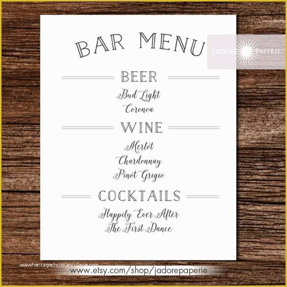 Free Bar Menu Templates for Word Of Bar Menu Templates – 35 Free Psd Eps Documents Download