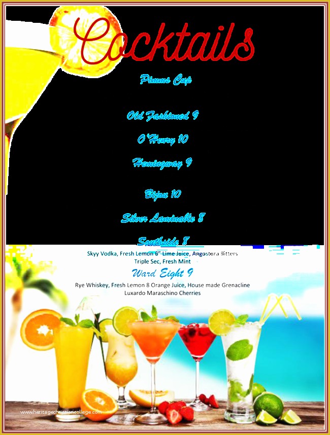 Free Bar Menu Templates for Word Of Drink Menu Template 5 Best Drink Menu formats