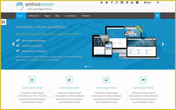 Free Bar Website Template Of Artificial Reason Responsive Full Pack
