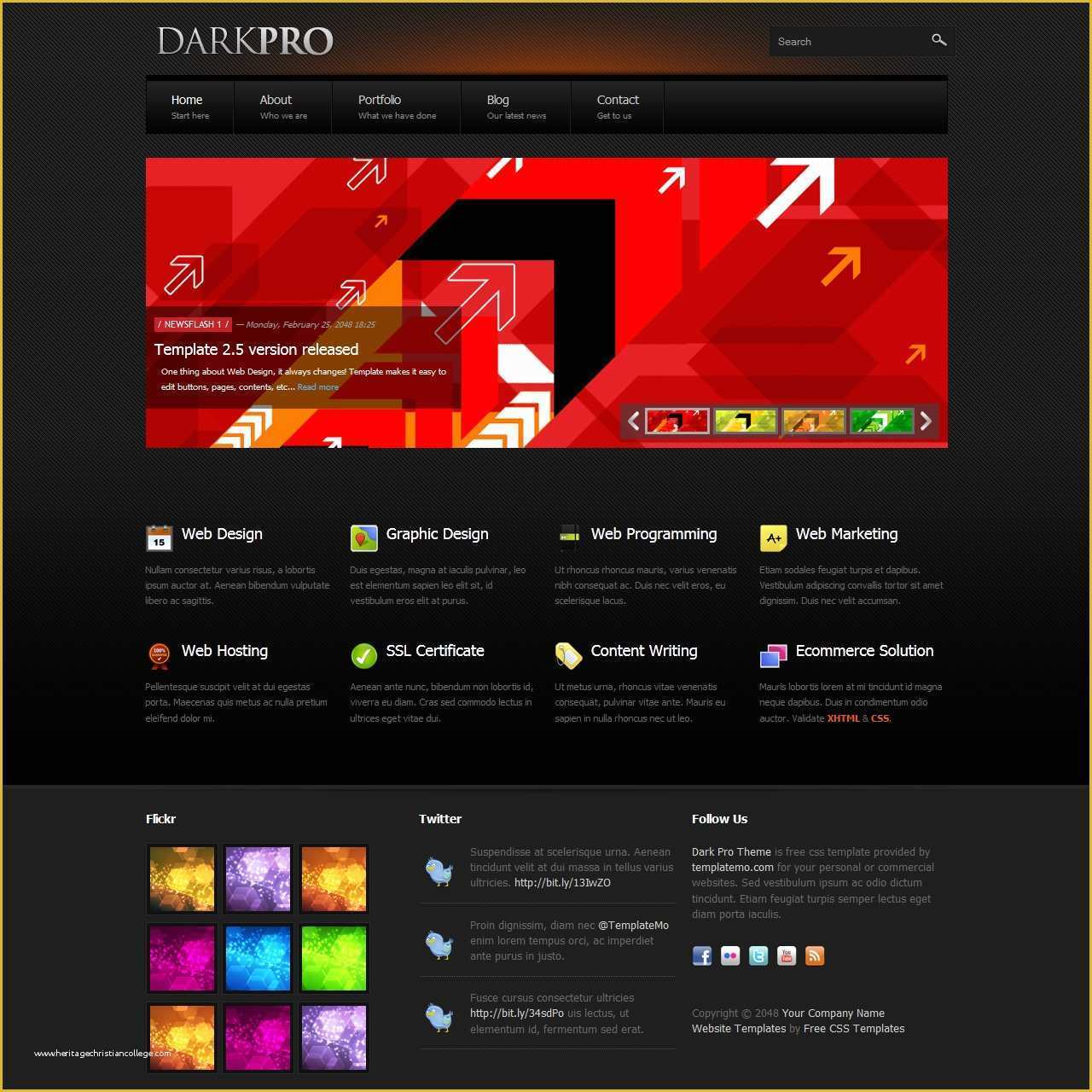 Free Bar Website Template Of Free Template 347 Dark Pro