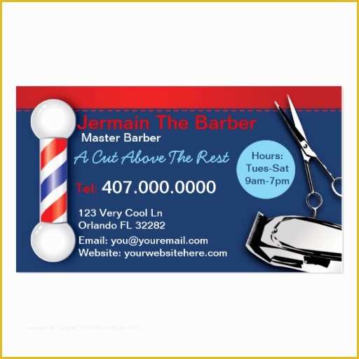 Free Barber Business Card Template Of Barber Shop Business Cards Barber Pole Clippers