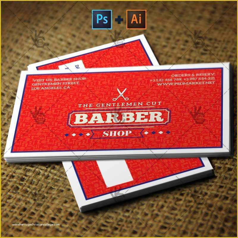 Free Barber Business Card Template Of Barber Shop Premium Business Card Psd Ai Template