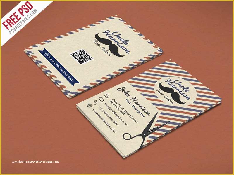 Free Barber Business Card Template Of Free Psd Retro Barber Shop Business Card Psd Template by
