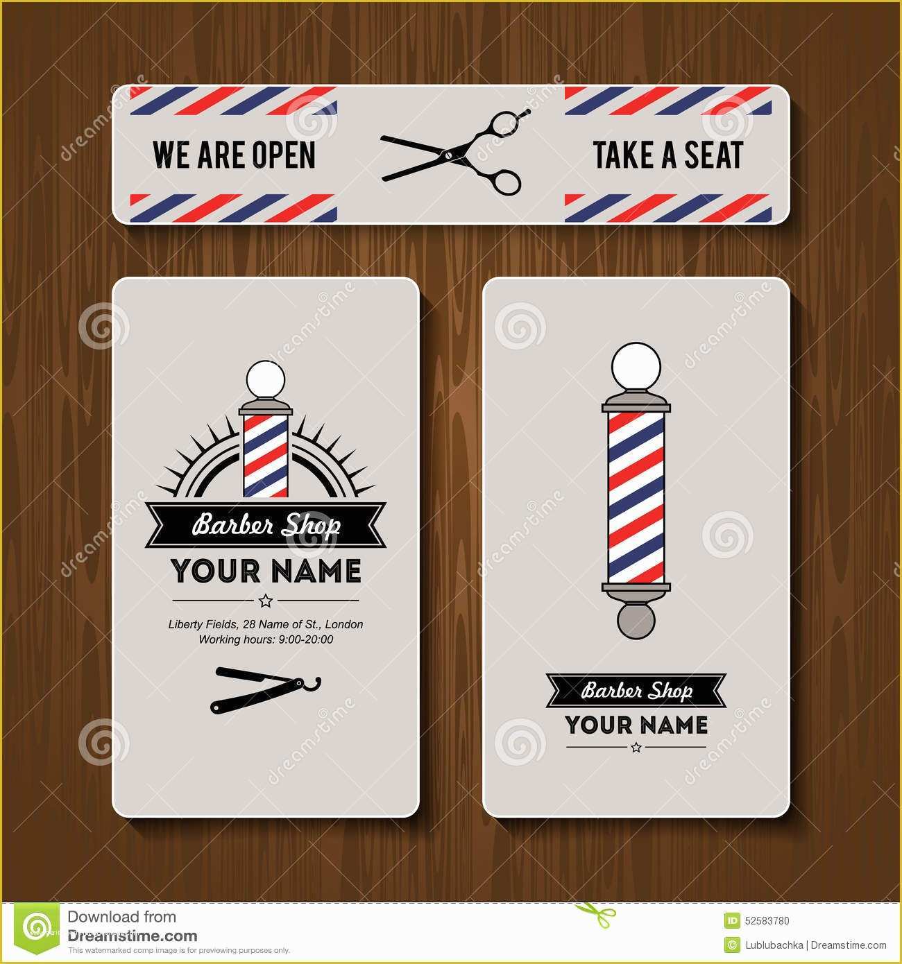 Free Barber Business Card Template Of Hair Salon Barber Shop Business Card Design Template Set