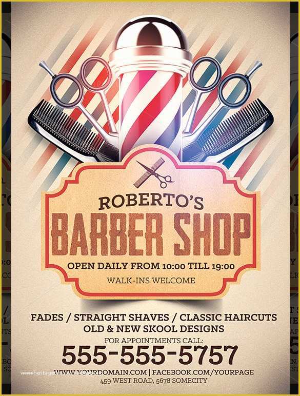 Free Barber Shop Template Psd Of 22 Best Barbershop Flyer Templates & Designs Psd Ai