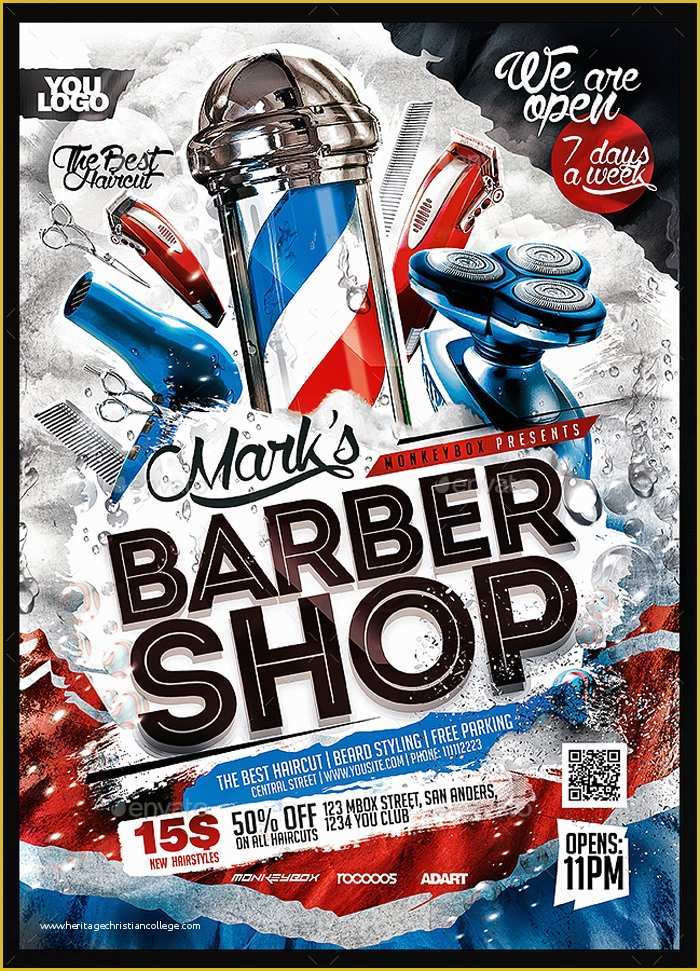 Free Barber Shop Template Psd Of 24 Barbershop Flyer Psd Templates Free & Premium Designyep