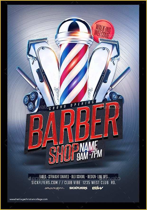 Free Barber Shop Template Psd Of 27 Barbershop Flyer Template Printable Psd Ai Vector