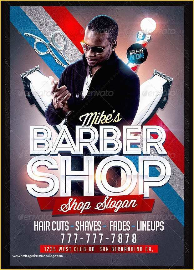 Free Barber Shop Template Psd Of 27 Barbershop Flyer Template Printable Psd Ai Vector