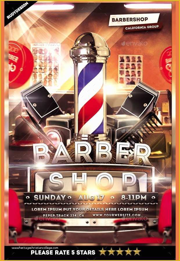 Free Barber Shop Template Psd Of 27 Barbershop Flyer Template Printable Psd Ai Vector