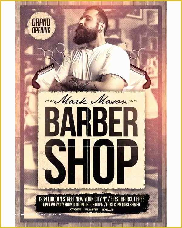 Free Barber Shop Template Psd Of 27 Barbershop Flyer Templates Free & Premium Download